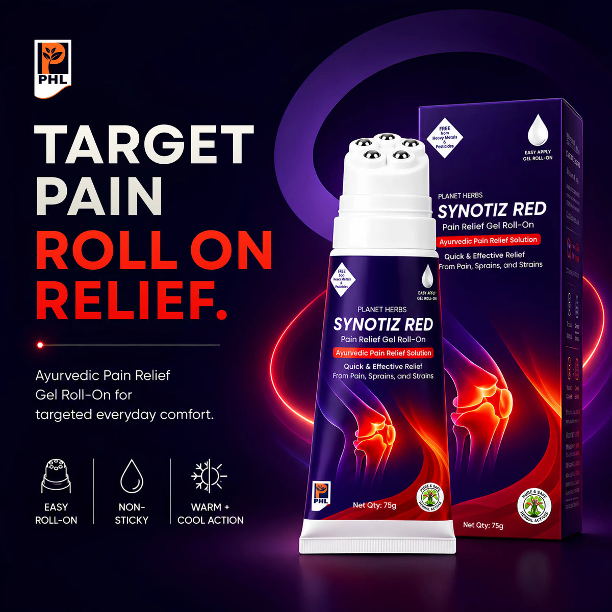 Synotiz Red Gel Roll-On 75g